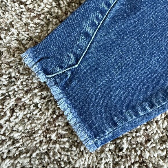 KanCan Jeans 9/28 Mid-Rise Skinny Ankle Blue Denim Frayed edge & slit #KC8558M - Picture 6 of 9